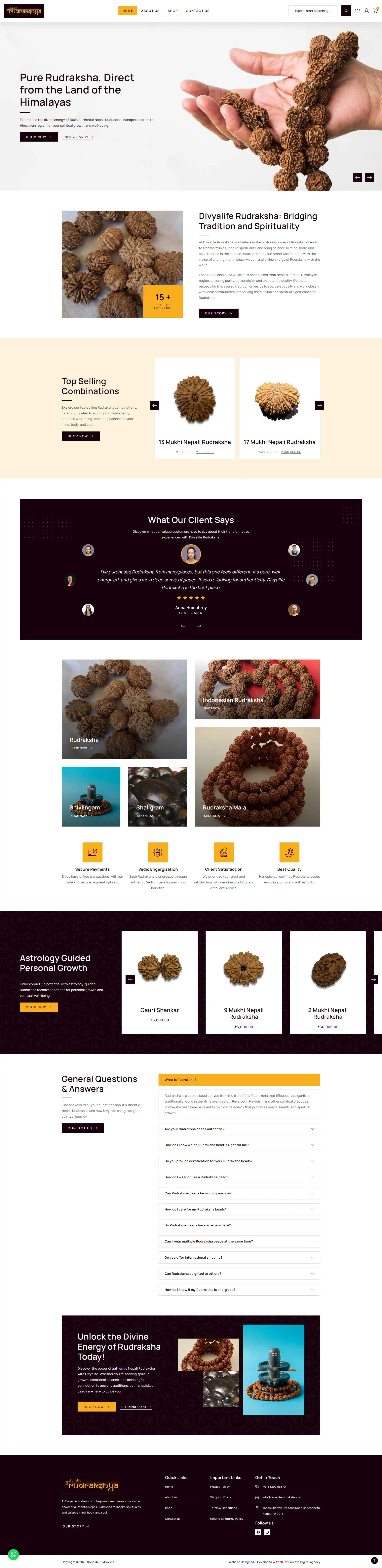 Divyalife Rudraksha Website